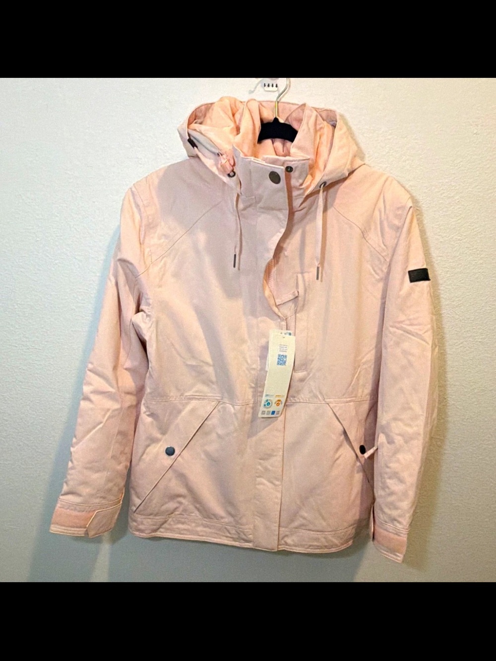 Roxy Billie JK Women’s Hooded Snow Jacket Solid Pink Zip Polyester M ERJTJ03483
